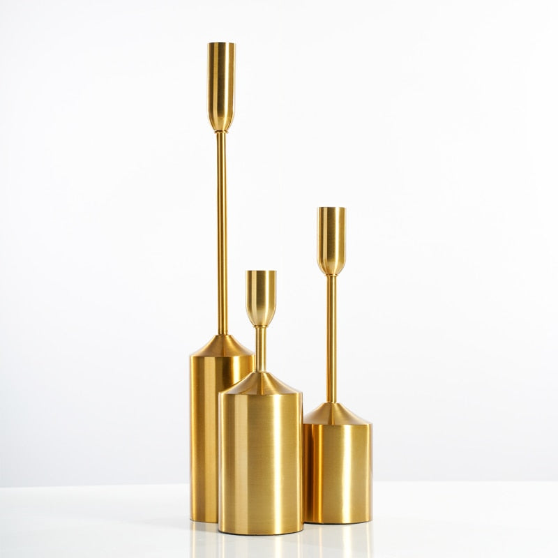 Golden Bloom Candle Holder Set