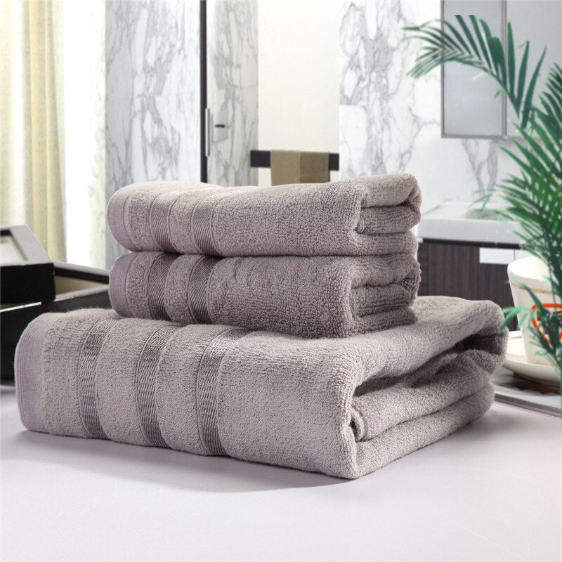 Premium Bamboo Bath Towel Set