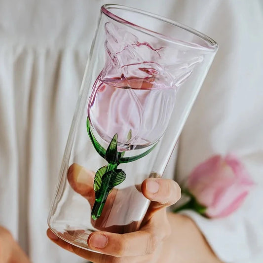 Handcrafted Rose Glass