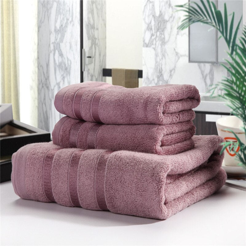 Premium Bamboo Bath Towel Set