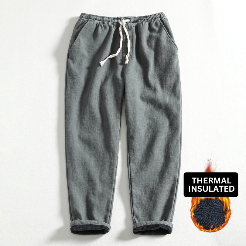 Men's "Hitachi" Japan-Style Insulated Jogger Pants (Coffee)