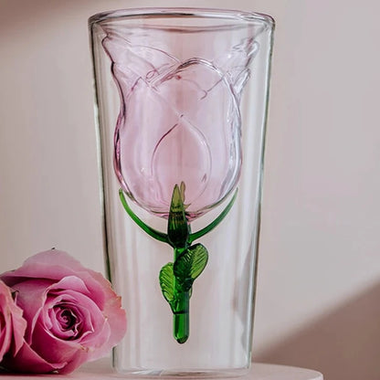 Handcrafted Rose Glass