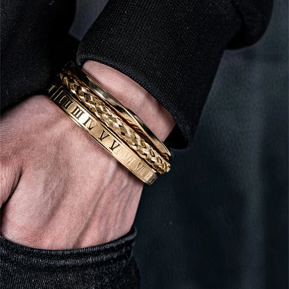 Men's "Romano" Triple Stack Bracelet Set