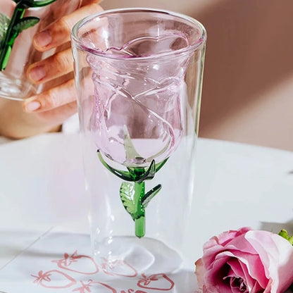 Handcrafted Rose Glass